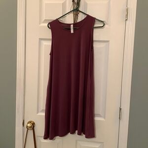 Zenana Outfitters Sleeveless Plum Mini Dress